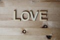 Wooden letters making the word Love Royalty Free Stock Photo