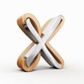 Wooden Letter X Blade Icon - Daz3d Style With Attention To Detail Royalty Free Stock Photo