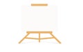 Wooden Light Brown Easel Blank Blank Canvas Isolated