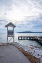 Wooden light House in Khao Laem ya National Park  Rayong  Thailand Royalty Free Stock Photo