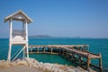 Wooden Lighthouse and Bridge Royalty Free Stock Photo