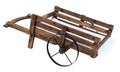 Wooden little wheelbarrow on two wheels Royalty Free Stock Photo