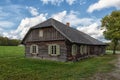 Wooden living house rural landscape Royalty Free Stock Photo