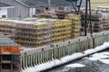 Wooden Lobster Traps on Wharf Royalty Free Stock Photo