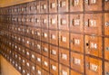 Wooden locker post boxes.