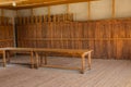 Wooden lockers in Dachau Concentration Camp Royalty Free Stock Photo