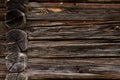 Wooden log cabin or felling texture or background