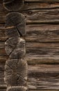 Wooden log cabin or felling texture or background