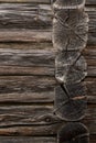 Wooden log cabin or felling texture or background