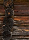 Wooden log cabin or felling texture or background