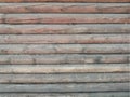 Wooden Log Cabin Wall Natural Colored Horizontal Background Texture Detail Close Up Royalty Free Stock Photo