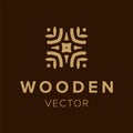 Wooden logo design. Creative symbol element for business. Template trendy icon.