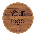 Wooden logo. Vector illustration.