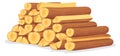 Wooden logs pile. Tree trunks. Cartoon timber