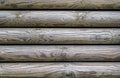 Wooden logs wall background texture. Royalty Free Stock Photo