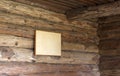 Wooden logs wall of rural house