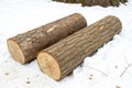 Wooden logs on white background for mockups Royalty Free Stock Photo