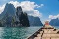 Boat on thailand lake kao sook