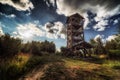 Wooden lookout on hill Tabor in Slovakia