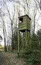 wooden lookout tower in a forest Royalty Free Stock Photo