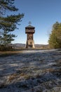 Wooden Lookout tower or observation tower Haj. Nova Bana. Slovakia