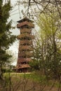 Wooden lookout tower on the top of velky javornik