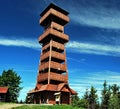 Wooden lookout on Velky Javornik hill Royalty Free Stock Photo