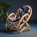 Enigmatic Tropics: Striped And White 3d Chair Model