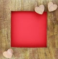 Wooden love frame Royalty Free Stock Photo