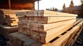 Wooden lumber, industrial wood, timber. Pine wood timber