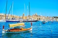 The wooden luzzu boat, Birgu, Malta Royalty Free Stock Photo