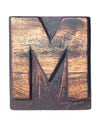 Wooden M typeface