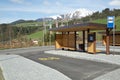 Wooden made bus stop