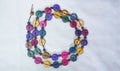 Wooden made ladies ornaments - multicolored necklace