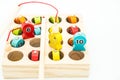 wooden magnetic kids child fishing toy to learn numbers
