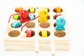 wooden magnetic kids child fishing toy to learn numbers
