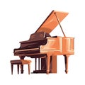 wooden majestic classical piano Royalty Free Stock Photo