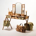 Wooden Makeup Table For Travelers: A Utilitarian Object Inspired By Nature