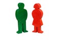 Wooden male female figurines Royalty Free Stock Photo