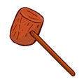 Wooden mallet isolated illustration Royalty Free Stock Photo