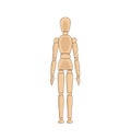 Wooden man model, manikin to draw human body anatomy pose. Mannequin control dummy figure vector simple illustration stock image