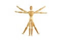 Wooden manikin Vitruvian Man