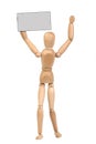 A wooden mannequin with business card Royalty Free Stock Photo