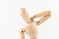 Wooden mannequin figure expressing neck pain Royalty Free Stock Photo