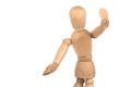 A wooden mannequin gesticulate Royalty Free Stock Photo