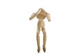 Wooden Mannequin with head ache Royalty Free Stock Photo