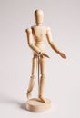 Wooden mannequin for painting on a white Royalty Free Stock Photo