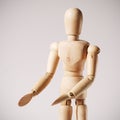 Wooden mannequin for painting on a white Royalty Free Stock Photo