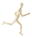 Wooden mannequin running