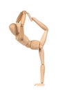 A wooden mannequin work out